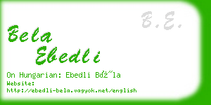 bela ebedli business card